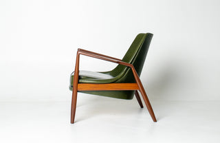 Ib Kofod-Larsen “Sälen” Seal Lounge Chair for OPE, Sweden — Afromosia & Moss Leather