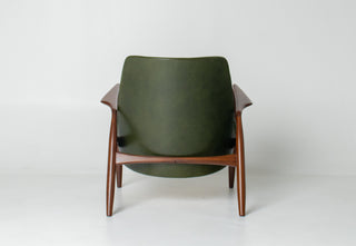 Ib Kofod-Larsen “Sälen” Seal Lounge Chair for OPE, Sweden — Afromosia & Moss Leather