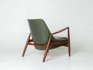 Ib Kofod-Larsen “Sälen” Seal Lounge Chair for OPE, Sweden — Afromosia & Moss Leather