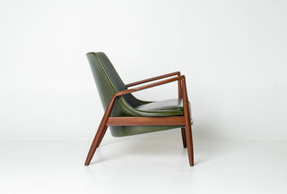 Ib Kofod-Larsen “Sälen” Seal Lounge Chair for OPE, Sweden — Afromosia & Moss Leather
