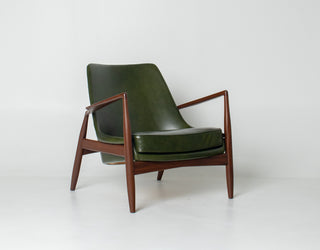 Ib Kofod-Larsen “Sälen” Seal Lounge Chair for OPE, Sweden — Afromosia & Moss Leather