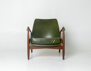 Ib Kofod-Larsen “Sälen” Seal Lounge Chair for OPE, Sweden — Afromosia & Moss Leather