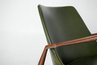 Ib Kofod-Larsen “Sälen” Seal Lounge Chair for OPE, Sweden — Afromosia & Moss Leather