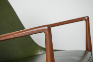 Ib Kofod-Larsen “Sälen” Seal Lounge Chair for OPE, Sweden — Afromosia & Moss Leather