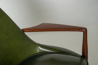 Ib Kofod-Larsen “Sälen” Seal Lounge Chair for OPE, Sweden — Afromosia & Moss Leather