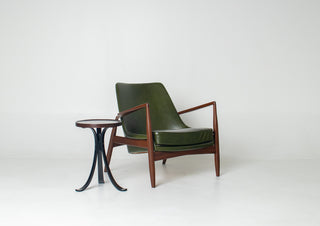 Ib Kofod-Larsen “Sälen” Seal Lounge Chair for OPE, Sweden — Afromosia & Moss Leather