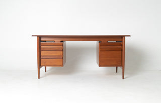 Ib Kofod Larsen Danish Modern Teak Executive Desk