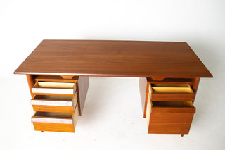 Ib Kofod Larsen Danish Modern Teak Executive Desk