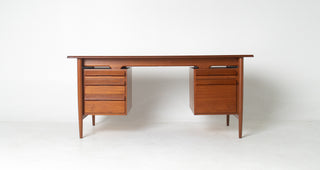 Ib Kofod Larsen Danish Modern Teak Executive Desk