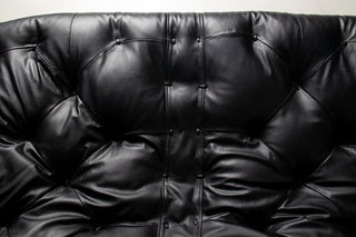 Percival Lafer Couch MP-41 in New Black leather and Brazilian Hardwood