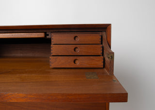 Peter Hvidt and Orla Mølgaard-Nielsen Round Solid Teak Vanity and Dresser