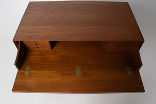 Peter Hvidt and Orla Mølgaard-Nielsen Round Solid Teak Vanity and Dresser