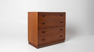 Peter Hvidt and Orla Mølgaard-Nielsen Round Solid Teak Vanity and Dresser