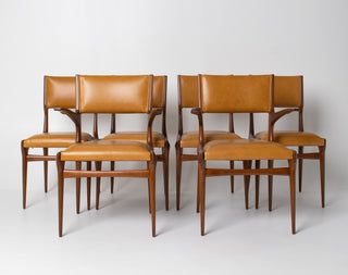 Carlo De Carli Model 671 Dining Chairs – Set of Six in Walnut for Singer & Sons