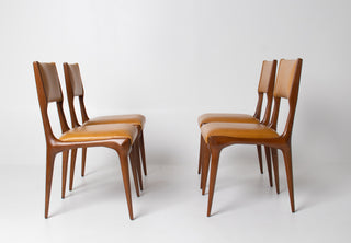 Carlo De Carli Model 671 Dining Chairs – Set of Six in Walnut for Singer & Sons