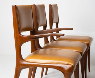 Carlo De Carli Model 671 Dining Chairs – Set of Six in Walnut for Singer & Sons