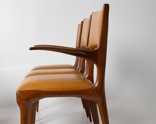 Carlo De Carli Model 671 Dining Chairs – Set of Six in Walnut for Singer & Sons