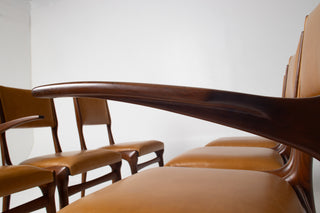 Carlo De Carli Model 671 Dining Chairs – Set of Six in Walnut for Singer & Sons