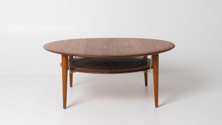 Peter Hvidt and Orla Mølgaard-Nielsen Round Solid Teak Coffee Table  Denmark, 1950s
