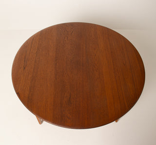 Peter Hvidt and Orla Mølgaard-Nielsen Round Solid Teak Coffee Table  Denmark, 1950s