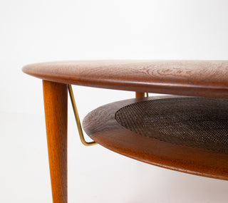 Peter Hvidt and Orla Mølgaard-Nielsen Round Solid Teak Coffee Table  Denmark, 1950s