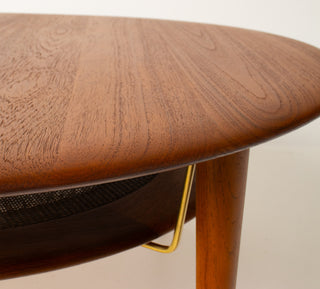 Peter Hvidt and Orla Mølgaard-Nielsen Round Solid Teak Coffee Table  Denmark, 1950s