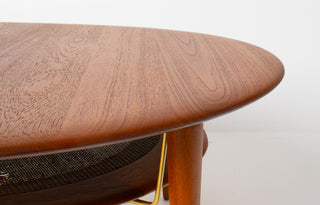 Peter Hvidt and Orla Mølgaard-Nielsen Round Solid Teak Coffee Table  Denmark, 1950s