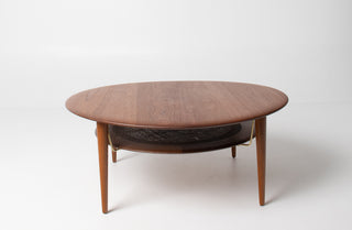 Peter Hvidt and Orla Mølgaard-Nielsen Round Solid Teak Coffee Table  Denmark, 1950s