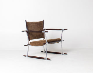 Stokke Rosewood & Suede Lounge Chair by Jens H. Quistgaard for Nissen Langaa