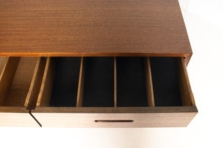 Edward Wormley Woven Front Credenza in Ribbon Mahogany with Brass Accents for Dunbar