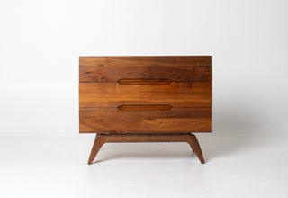 Solid Walnut Three Drawer Dresser by Ace-Hi with splayed legs