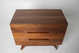 Solid Walnut Three Drawer Dresser by Ace-Hi with splayed legs