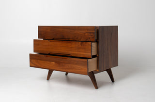 Solid Walnut Three Drawer Dresser by Ace-Hi with splayed legs