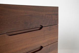 Solid Walnut Three Drawer Dresser by Ace-Hi with splayed legs