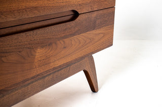 Solid Walnut Three Drawer Dresser by Ace-Hi with splayed legs