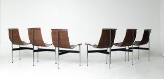 Set of 6 Katavolos, Littell & Kelley for Laverne “T” Dining Chairs in Oxblood Leather