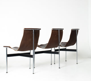 Set of 6 Katavolos, Littell & Kelley for Laverne “T” Dining Chairs in Oxblood Leather