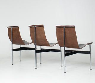 Set of 6 Katavolos, Littell & Kelley for Laverne “T” Dining Chairs in Oxblood Leather