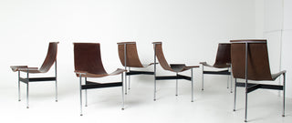 Set of 6 Katavolos, Littell & Kelley for Laverne “T” Dining Chairs in Oxblood Leather