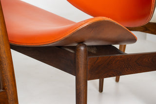 Seymour James Weiner for Kodawood Clam Shell Set of Four Dining Chairs