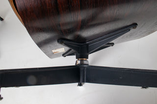 Early 1956 1st Edition Eames Lounge Chair and ottoman label under chair seat.