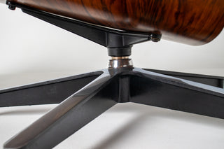 3rd Generation Eames Lounge Chair and Ottoman in Midnight Blue Leather