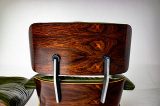 3rd Generation Eames Lounge Chair in Brazilian Rosewood and New Moss Green Leather