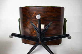 3rd Generation Eames Lounge Chair in Brazilian Rosewood and New Moss Green Leather