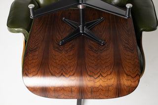 3rd Generation Eames Lounge Chair in Brazilian Rosewood and New Moss Green Leather