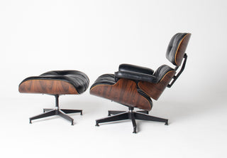 3rd Generation Eames Lounge Chair in Brazilian Rosewood and New Black Leather