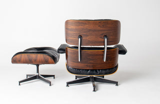 3rd Generation Eames Lounge Chair in Brazilian Rosewood and New Black Leather