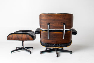 3rd Generation Eames Lounge Chair in Brazilian Rosewood and New Black Leather