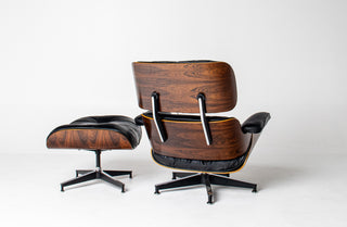 3rd Generation Eames Lounge Chair in Brazilian Rosewood and New Black Leather