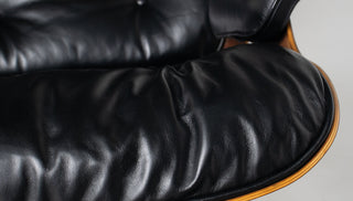 3rd Generation Eames Lounge Chair in Brazilian Rosewood and New Black Leather